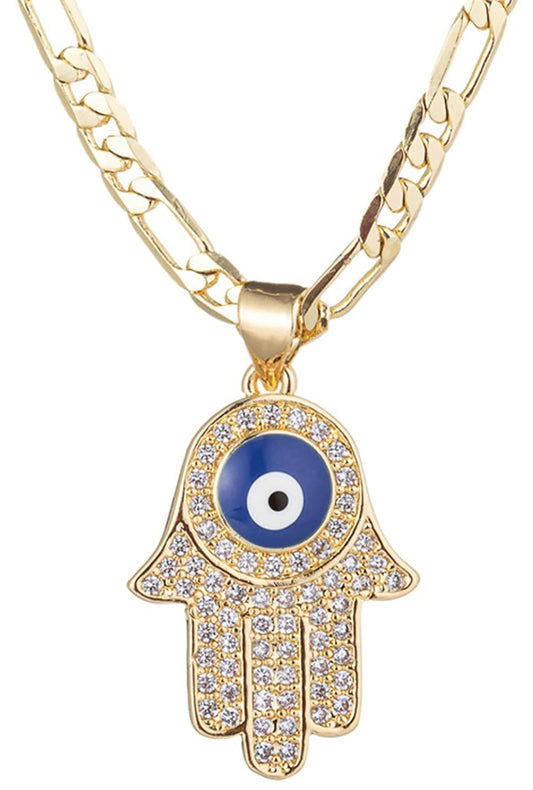 Hamsa Evil Eye Pendant Necklace